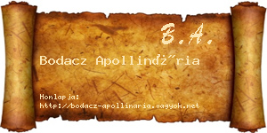 Bodacz Apollinária névjegykártya